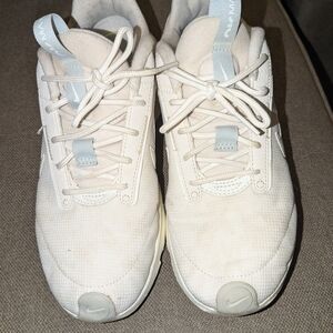 Nike Cream Sneakers with Light Blue Detail